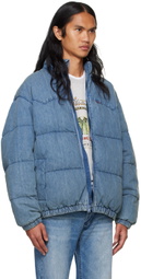 Levi's Blue Super Puffer Denim Down Jacket