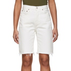 AGOLDE White 90s Mid-Rise Loose Jean Shorts