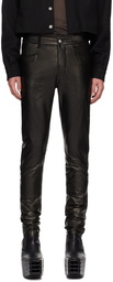 Rick Owens Black Porterville Tyrone Leather Pants