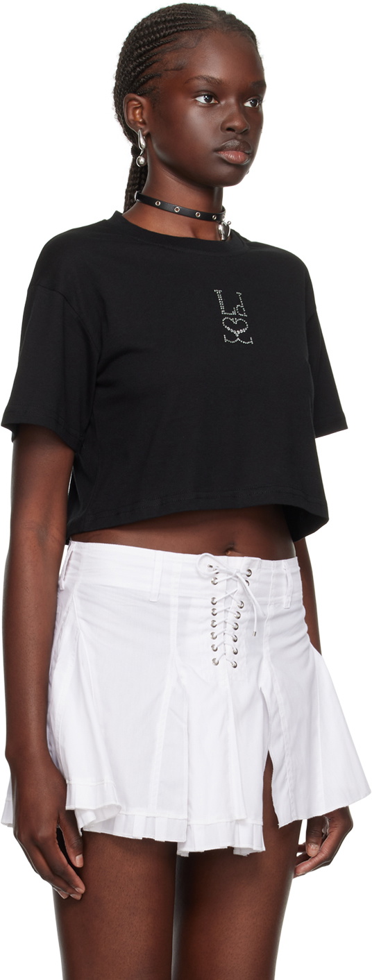 Ludovic de Saint Sernin Black Crystal-Cut T-Shirt