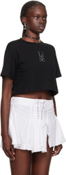 Ludovic de Saint Sernin Black Crystal-Cut T-Shirt