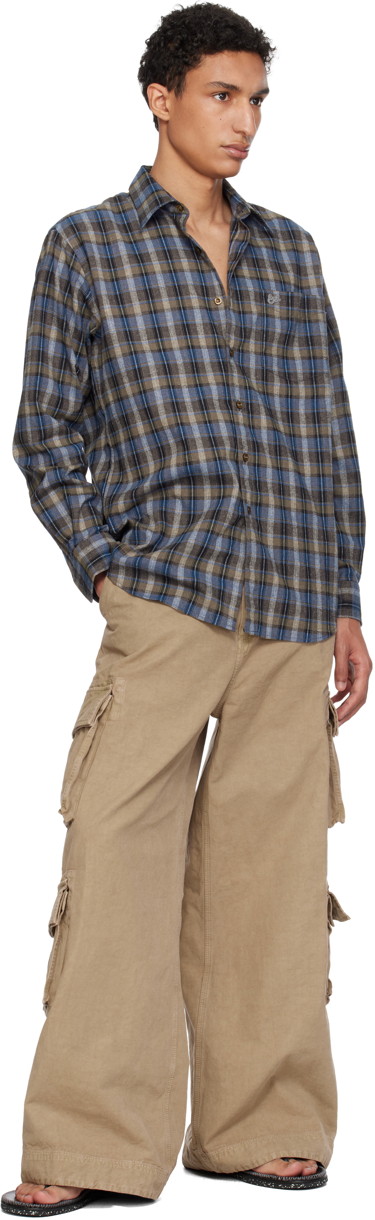 ERL Beige Logo Patch Cargo Pants