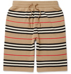 Burberry - Striped Merino Wool Drawstring Shorts - Camel