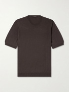 Slowear - Cotton and Silk-Blend T-Shirt - Brown