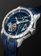 Roger Dubuis - Excalibur Cobalt Blue Limited Edition Flying Tourbillon Hand-Wound 42mm CarTech Micro-Melt BioDur CCMTM and Leather Watch, Ref. No. DBEX0838