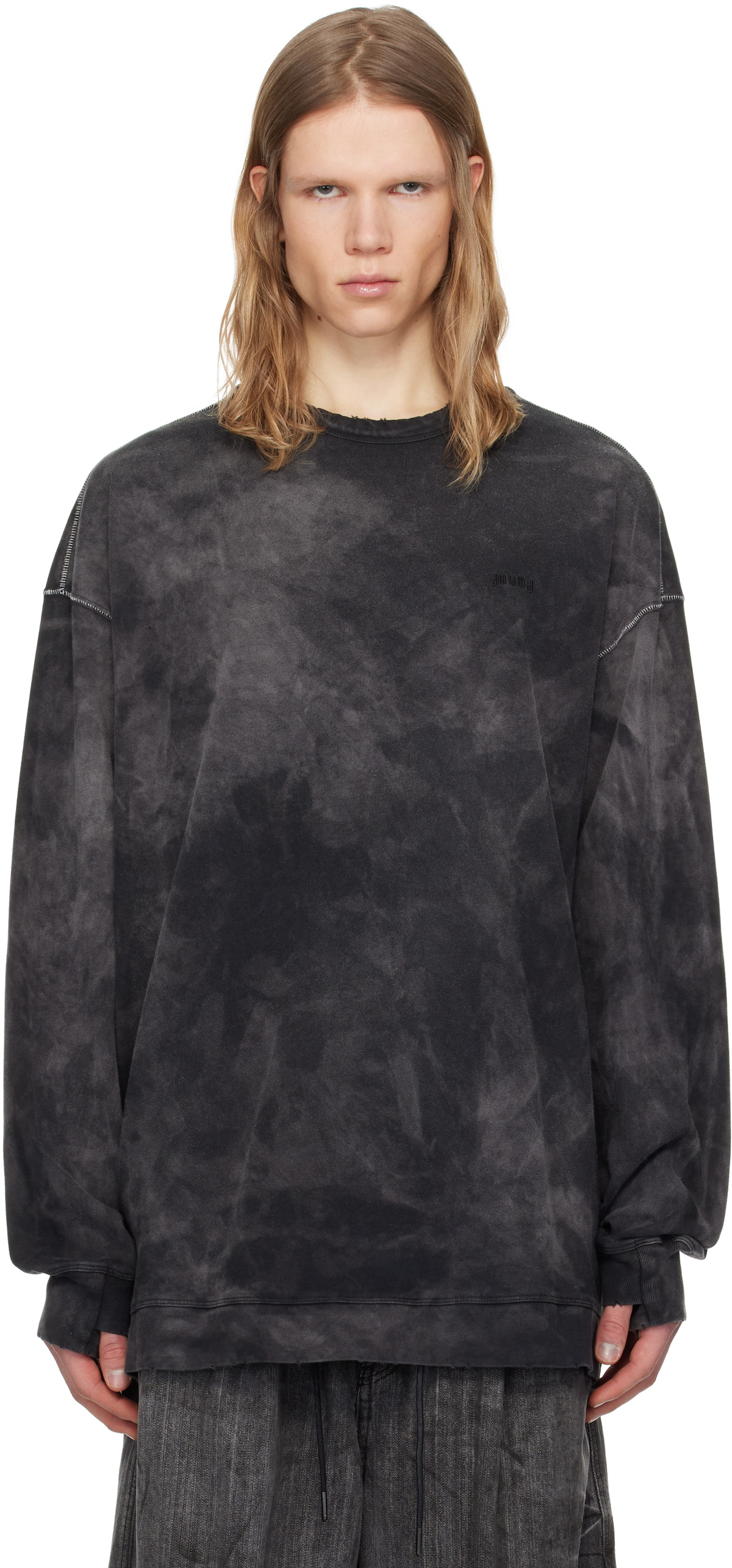 Juun.J Black New Dyeing Long Sleeve T-shirt