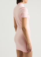 Alexanderwang.t Logo-embossed Knitted Mini Dress Pink