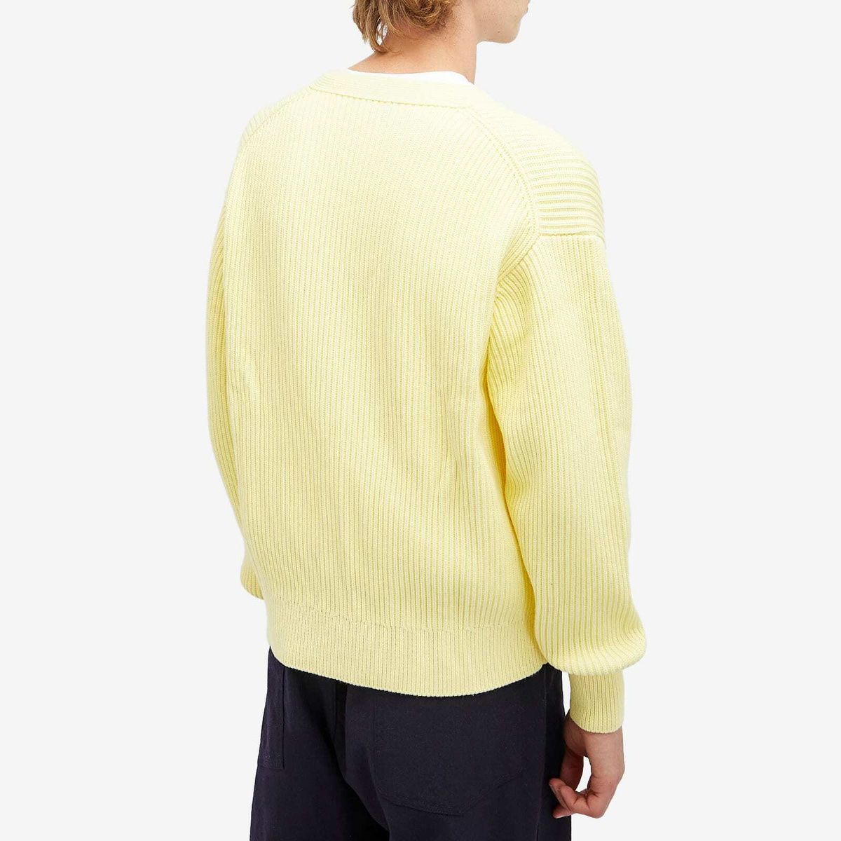 Late Checkout Men's Monogram Cardigan in Yellow