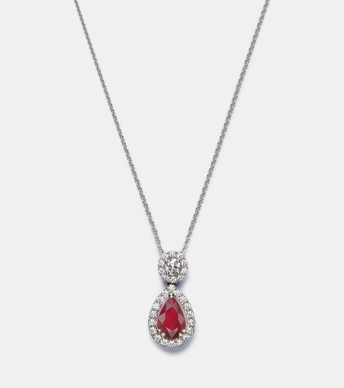 Bucherer Fine Jewellery Classics 18kt white gold pendant necklace with ruby