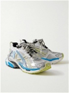 Balenciaga - Runner Distressed Rubber and Mesh Sneakers - Gray