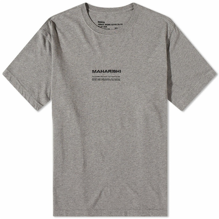 Photo: Maharishi Men's MILTYPE Embroidery Logo T-Shirt in Grey Marl