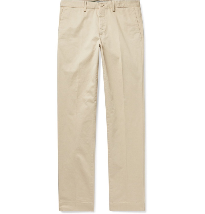 Photo: Incotex - Slim-Fit Long-Length Stretch-Cotton Twill Trousers - Neutrals