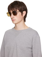 Dunhill Silver & Brown Square Sunglasses