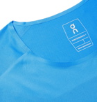 On - Colour-Block Stretch-Jersey and Mesh T-Shirt - Bright blue