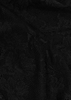 Norma Kamali Floral Guipure Lace Trousers Black