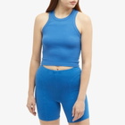 Mayde Women's Cropped Ribbed Tank Vest in Pacific