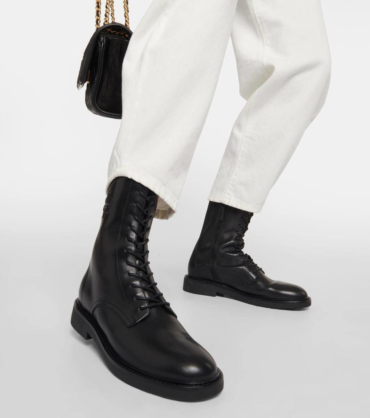 Tory Burch Black Leather Combat Boots Tory Burch Leather combat boots Tory Burch main image 4