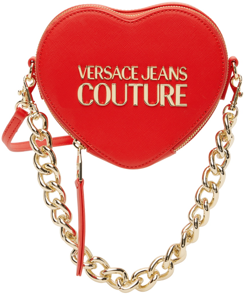 Versace Jeans Couture Orange Heart Lock Crossbody Bag Versace