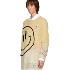 Raf Simons Yellow and Beige Oversized Collage Sweater