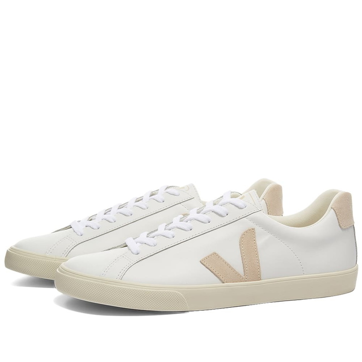 Photo: Veja Men's Esplar Clean Leather Sneakers in White/Natural