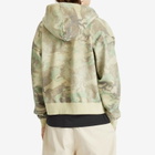 BEAMS Men's Faded Print Zip Up Hoodie in Woodland