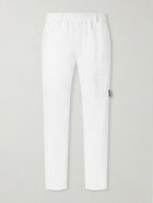 C.P. Company - Straight-Leg Logo-Appliquéd Cotton and Linen-Blend Cargo Trousers - White
