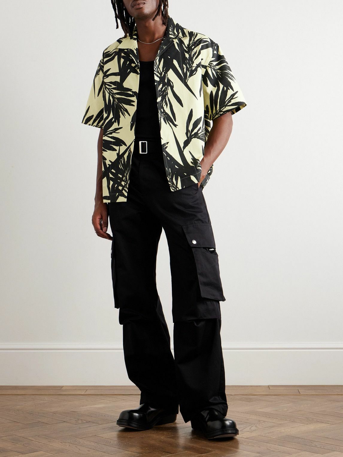 Jacquemus - Tapered Belted Cotton and Linen-Blend Twill Cargo Trousers - Black