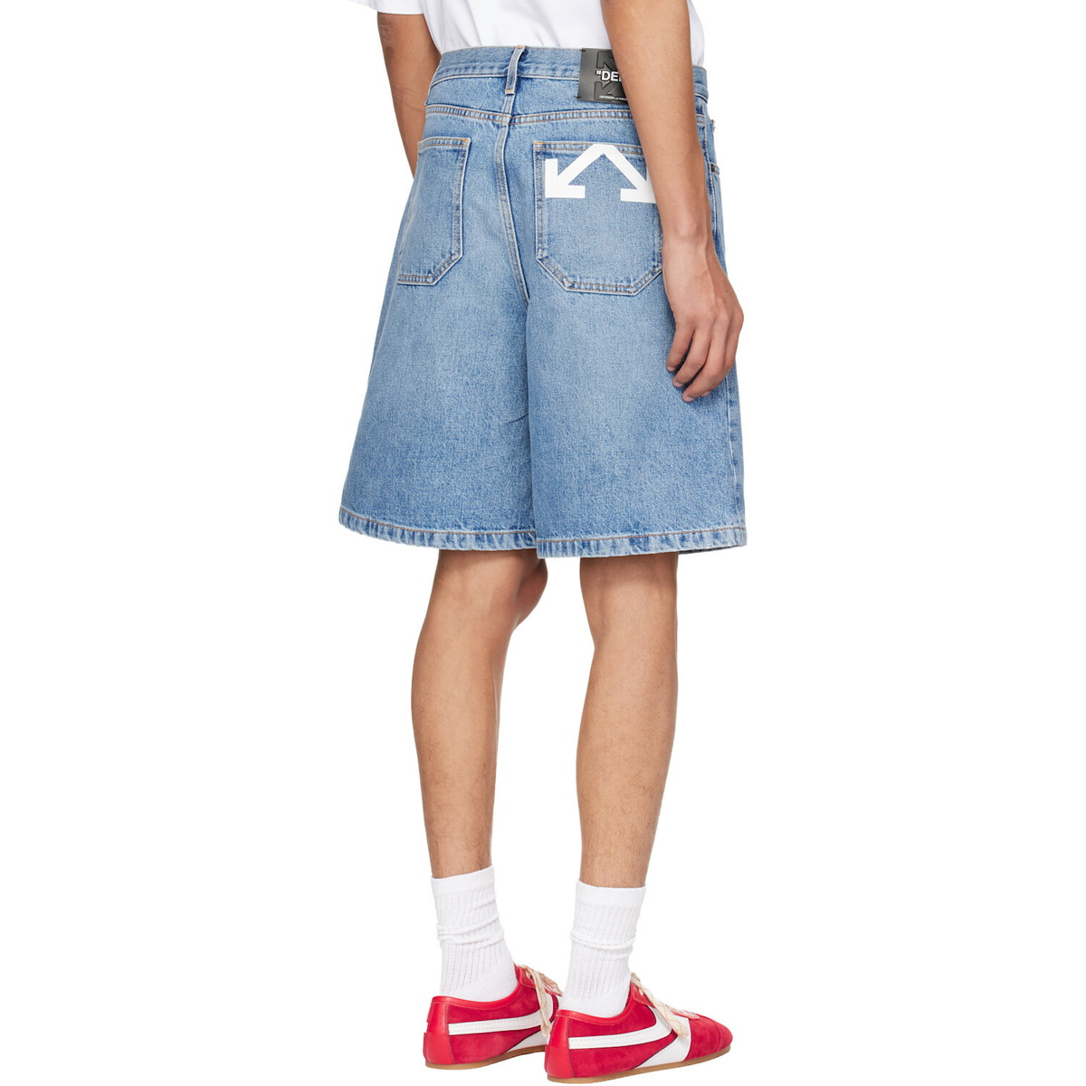 Off-White Blue Half Arrow Denim Shorts