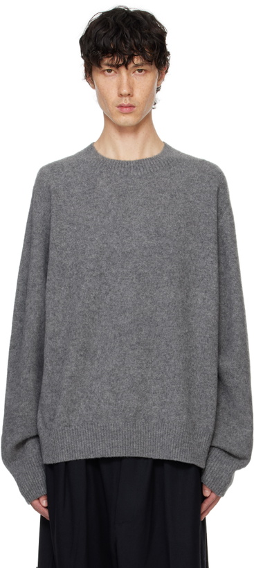 Photo: RAINMAKER KYOTO Gray Oneside Raglan Sleeve Crew Neck Sweater