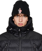 Moncler Grenoble Black Embroidered Beanie