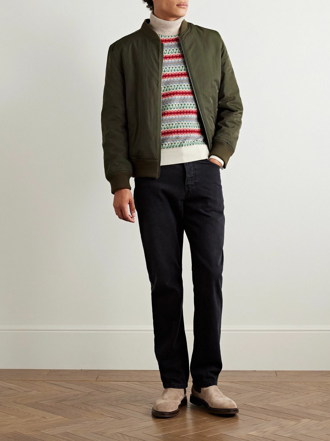 Yves Salomon - Reversible Shell and Shearling Bomber Jacket - Green