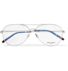 Saint Laurent - Aviator-Style Silver-Tone Optical Glasses - Silver