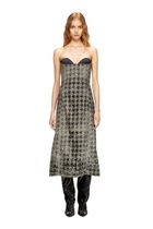 Diesel Midi dress in houndstooth-weave denim - Dresses Womens in Multicolor