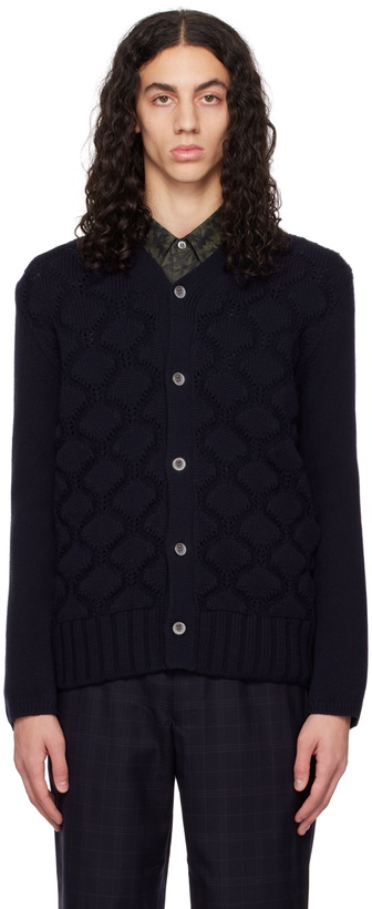 Photo: Comme des Garçons Homme Deux Navy Buttoned Cardigan