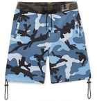 Valentino - Camouflage-Print Jersey Drawstring Shorts - Men - Blue