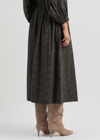 Skall Studio Dagny Floral-print Cotton Midi Skirt Black