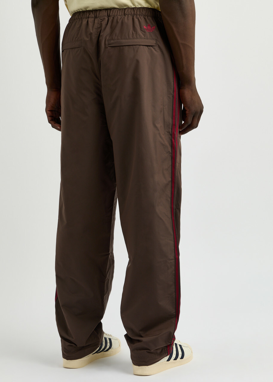 Adidas X Wales Bonner Striped Straight-leg Shell Track Pants Brown