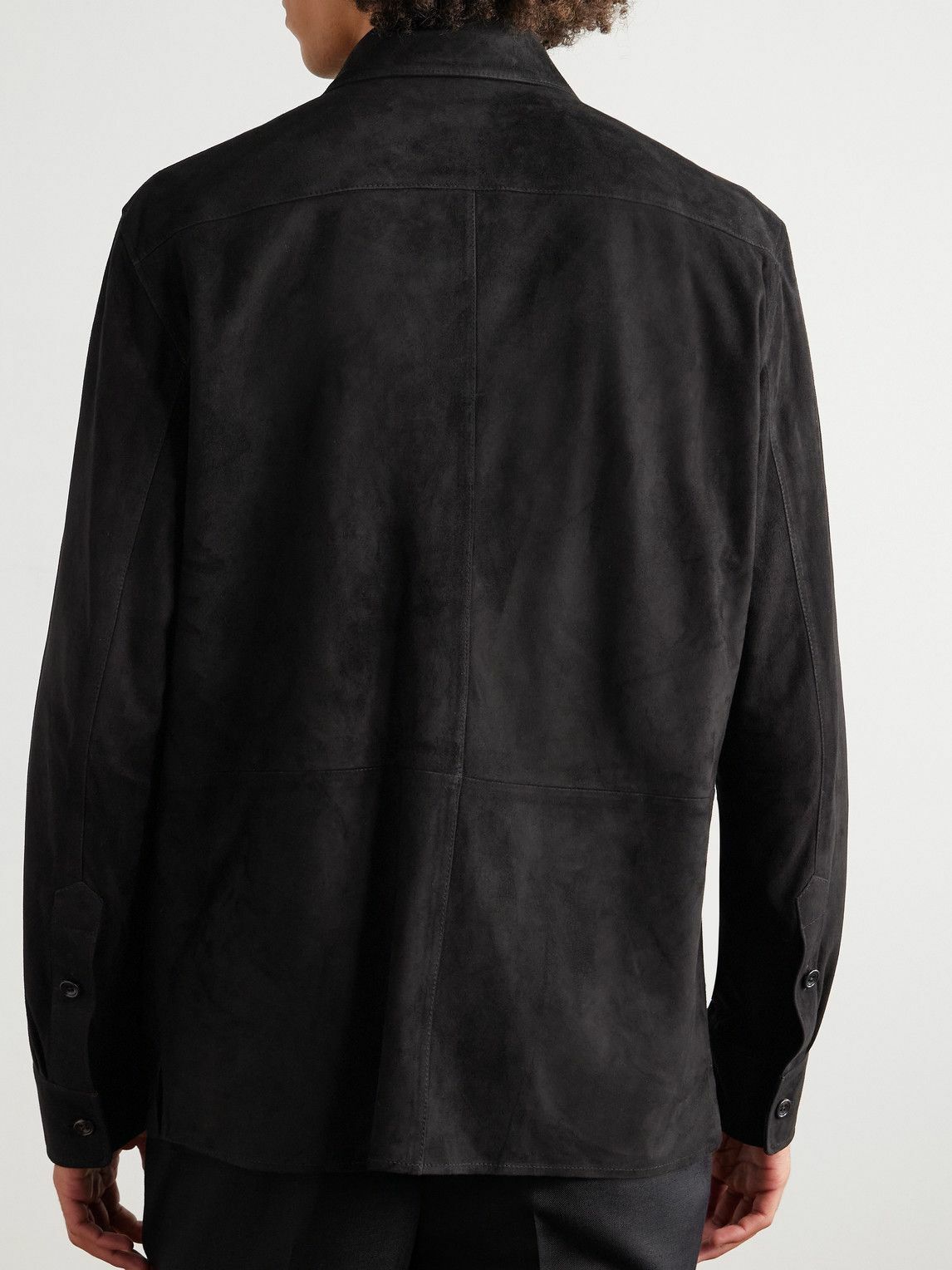 Ralph Lauren Purple label - Barron Suede Overshirt - Black