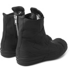 Rick Owens - Ramones Coated-Leather High-Top Sneakers - Black