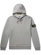 Stone Island - Logo-Appliquéd Cotton-Jersey Hoodie - Gray