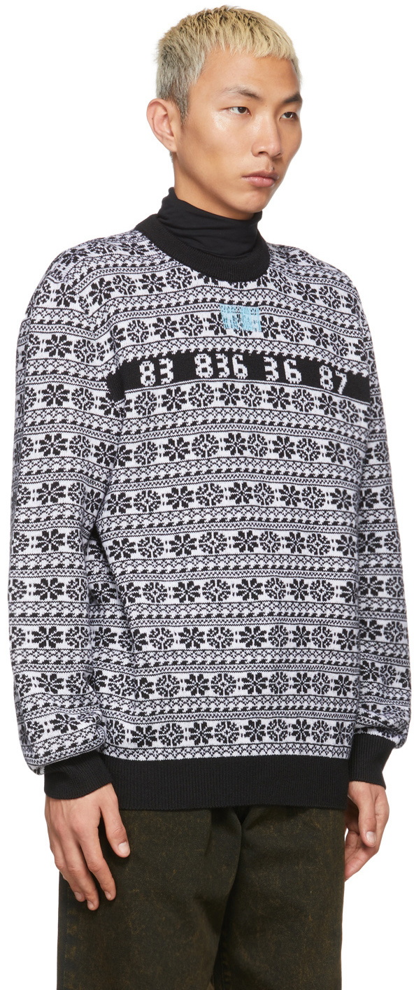 VTMNTS Black & White Number Nordic Sweater