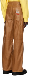 Marni Tan Carhartt WIP Edition Single Knee Leather Pants