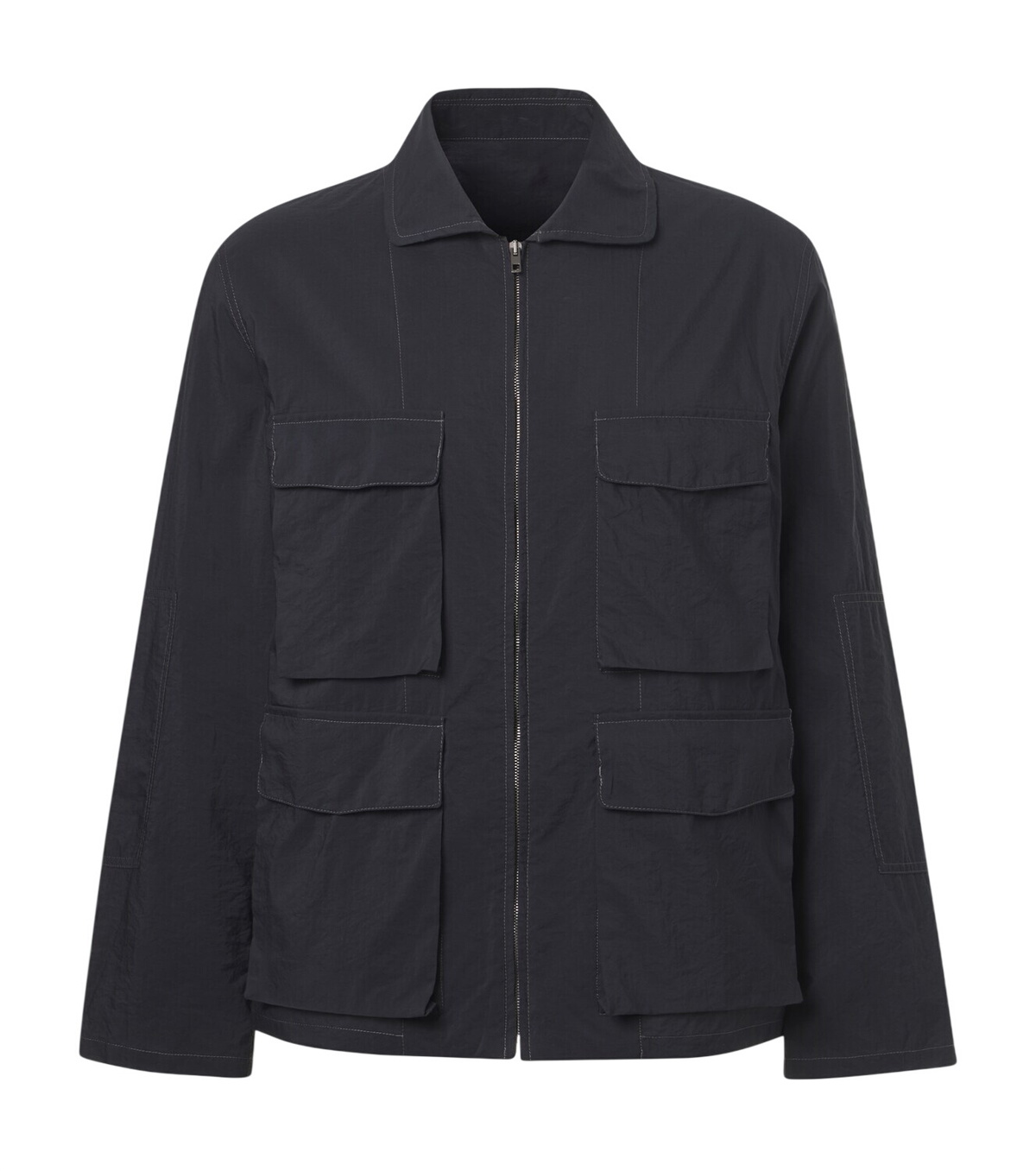 LEMAIRE “ZIP SHIRT BLOUSON” NAVY sizeXS Lemaire Denim Zipped Overshirt - Midnight Blue Stone Washed