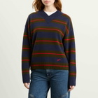 Damson Madder Women's Odette V-Neck Stripe Jumper in Olve
