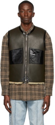 Our Legacy Reversible Brown & Beige Shearling Vest