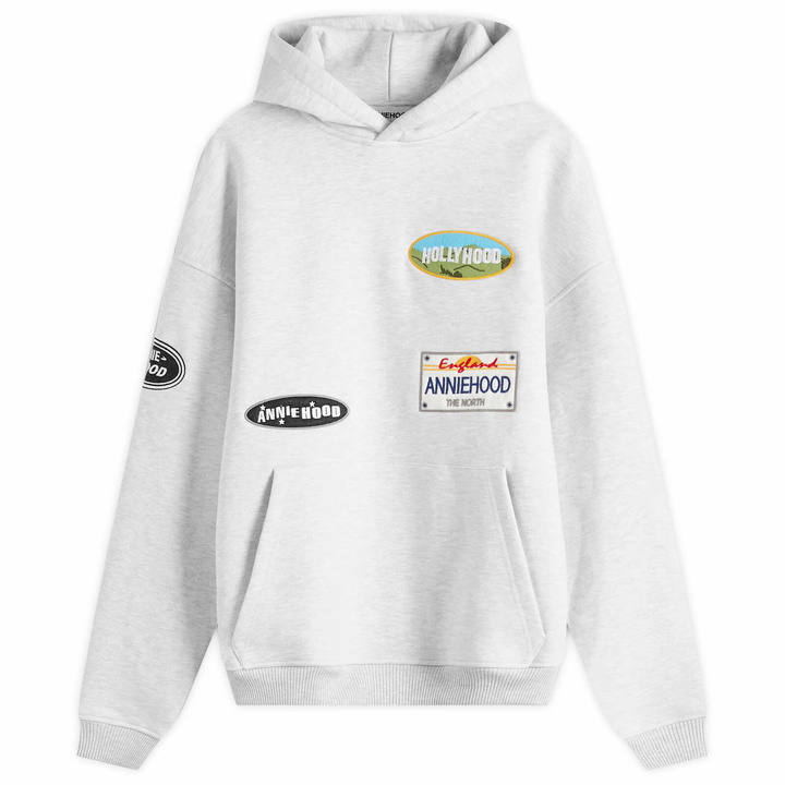 Photo: ANNIE HOOD Men's Patch Hoodie in Grey