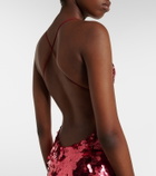 Alex Perry Sequined open-back minidress