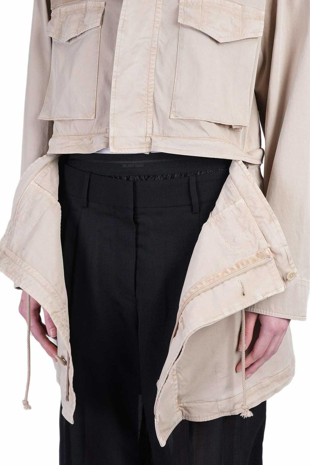 Helmut Lang Parka In Beige Cotton