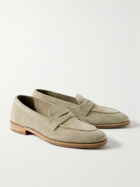 Grenson - Floyd Suede Penny Loafers - Neutrals