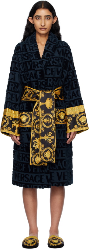 Photo: Versace Underwear Navy 'I Heart Baroque' Bathrobe